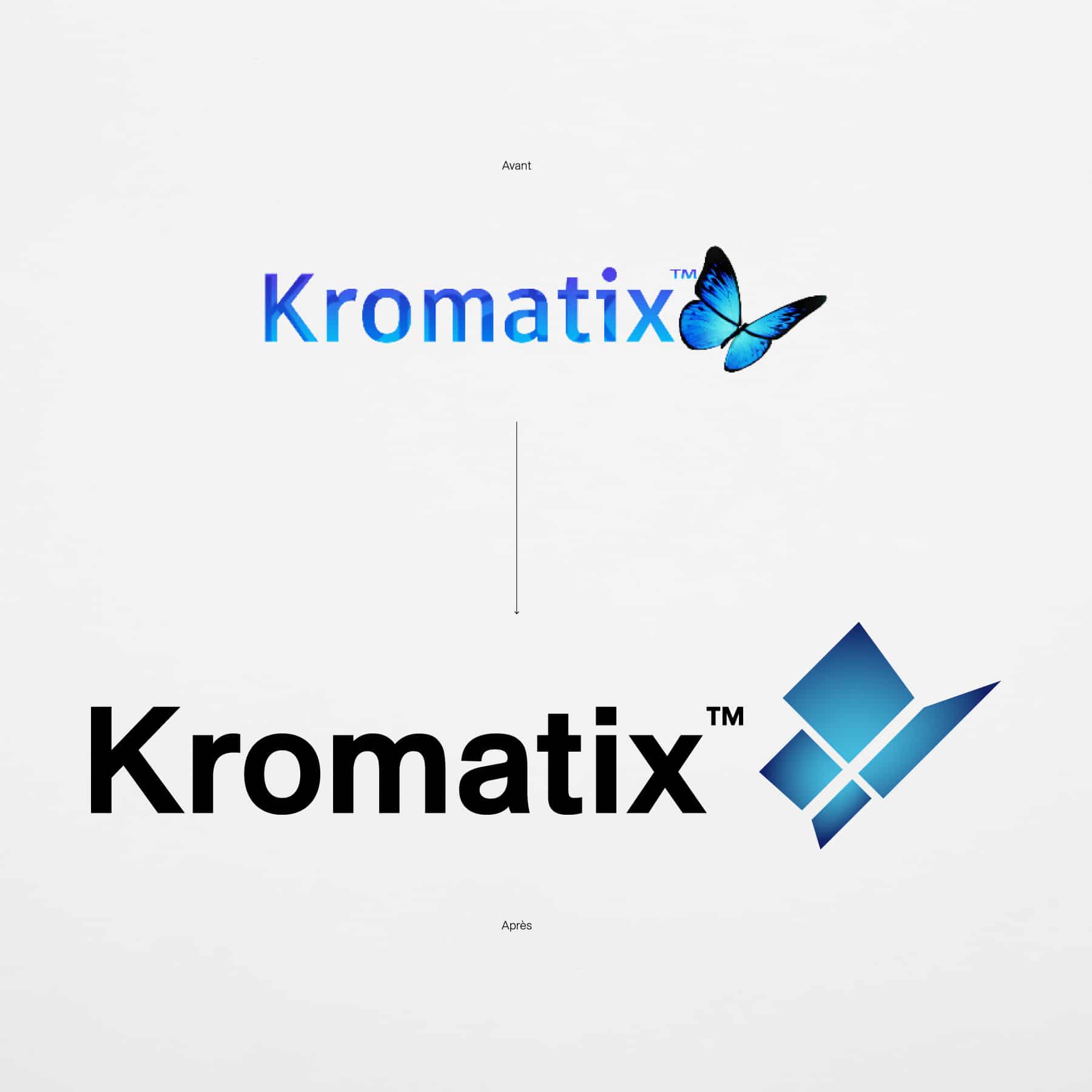 Logo Kromatix avant/après notre intervention.
