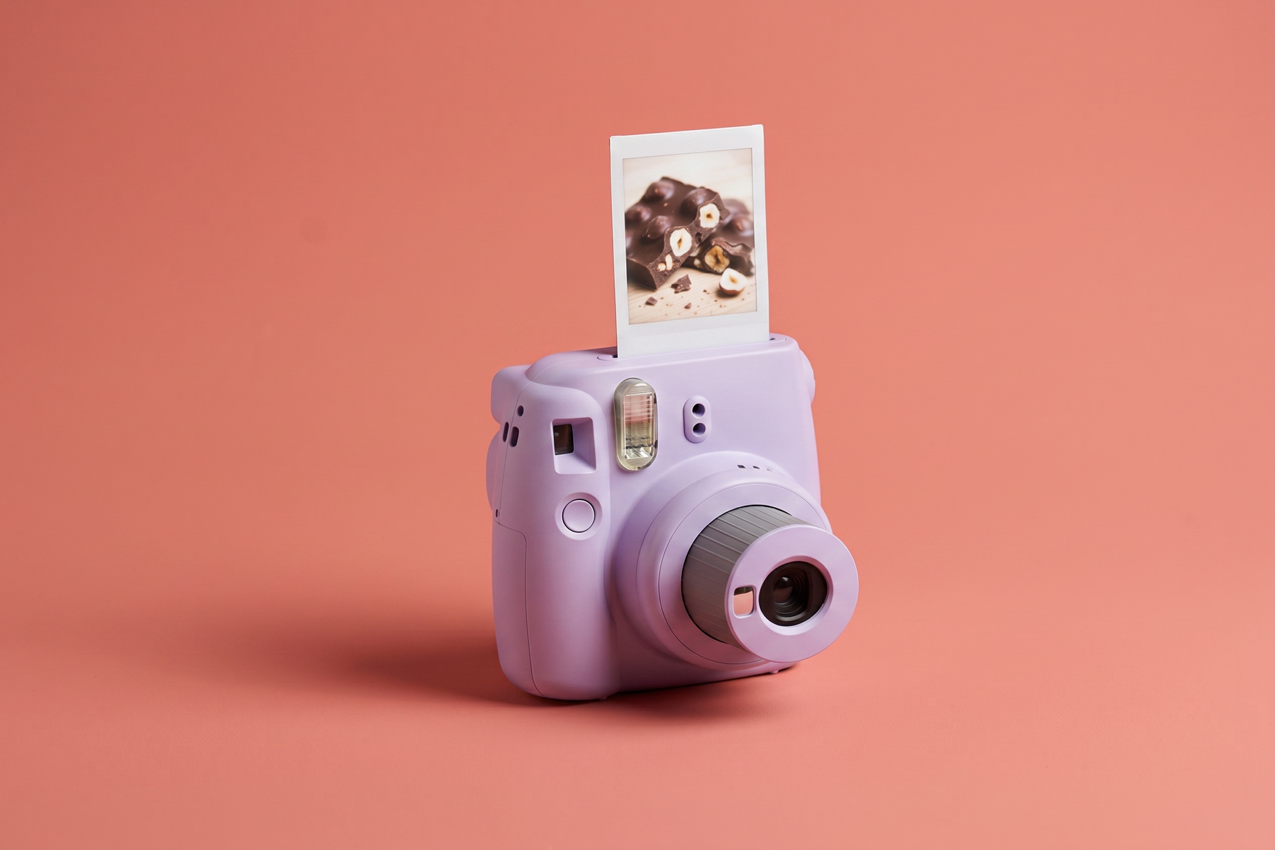 Photo instantanée floue et surexposée d'un chocolat suisse, illustrant les limites d'un cliché amateur face à une photographie de produit professionnelle.